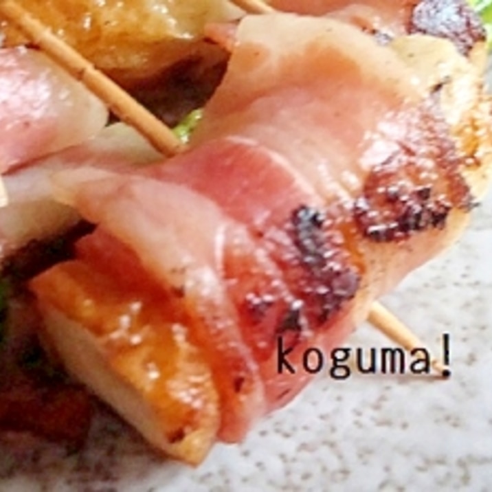 お弁当に!簡単ちくわのベーコン巻き